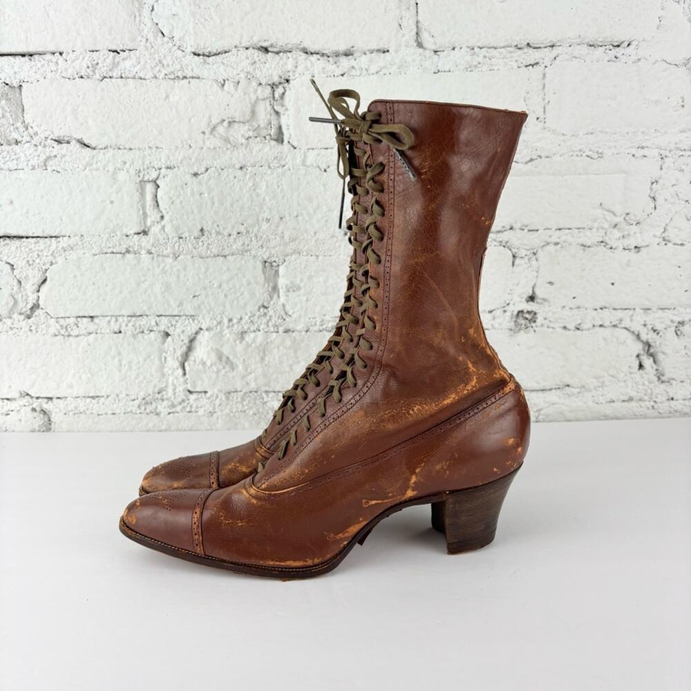 Vintage 40’s Victorian M & K Co. Leather Heeled Boots